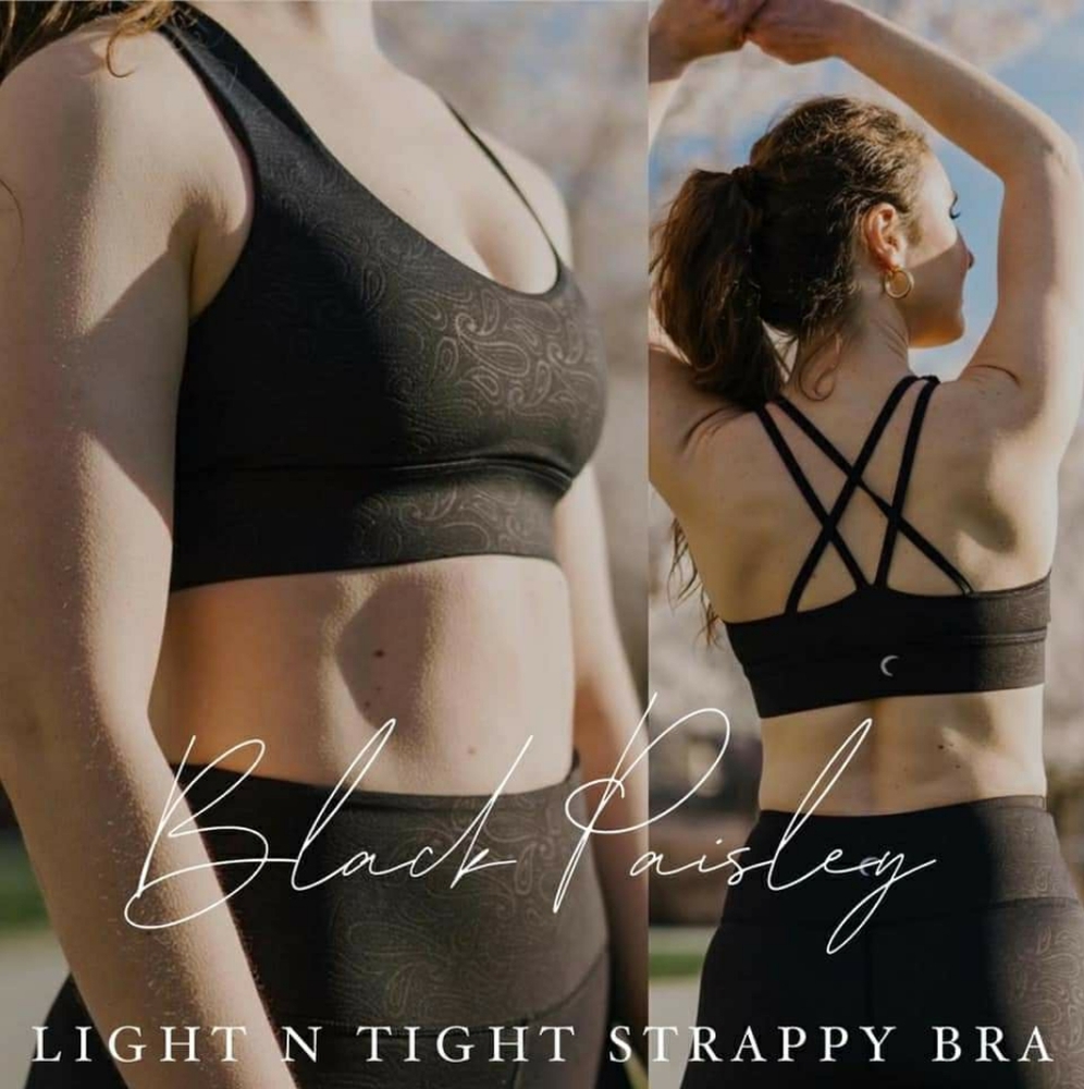 Black Paisley Strappy Bra